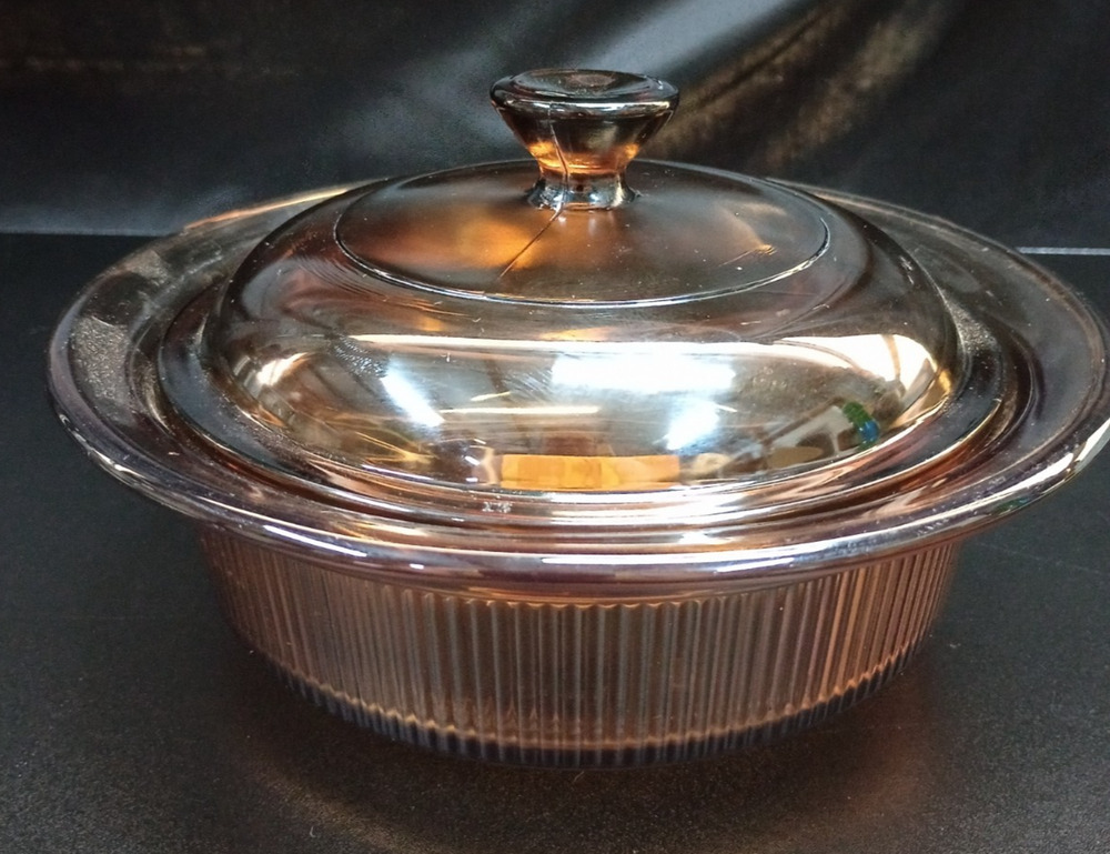 Vintage VISION Corning Ware 24 Ounce Casserole Dish V-30-B No/Lid #V1C Amber